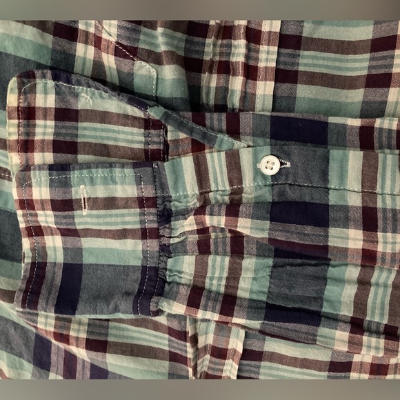 J.Crew Crinkle Cotton Plaid Popover Shirt. Size 0. Style F1271. - Picture 2 of 11